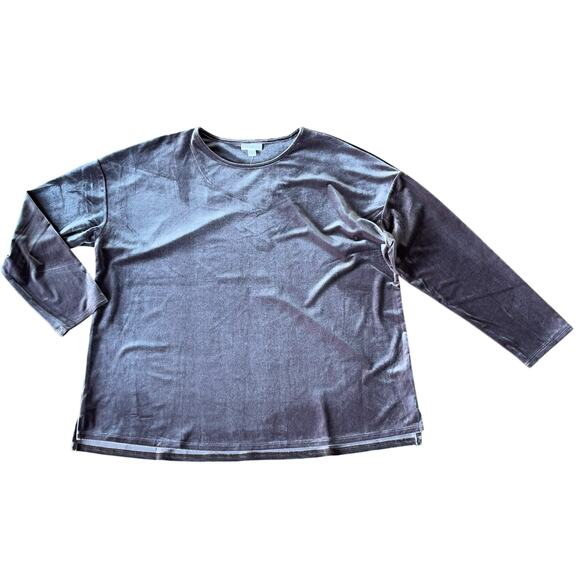 J. Jill Velvet Shirt Popover Top - Picture 9 of 10